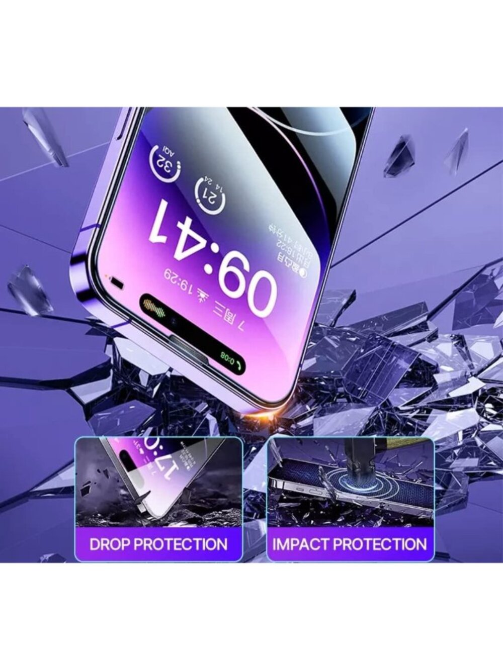 iPhone 14 Pro Max Screen Protector 2-Pack Tempered Glass Easy Alignment Frame - Picture 4 of 6
